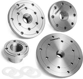 Face Plate Set, Includes four pcs: 2" 3" 4" 6" with Thread 1”X8TPI, With Four Nylon Washers for Woodturning lathe, Woodworking tools