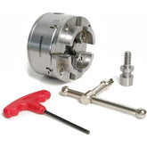 NCK-3.75ZN Drechselfutter 3-3/4" Selbstzentrierendes Spannfutter mit 1" x 8 TPI Direktgewinde, Feststellschrauben für Rückwärtsdrehen