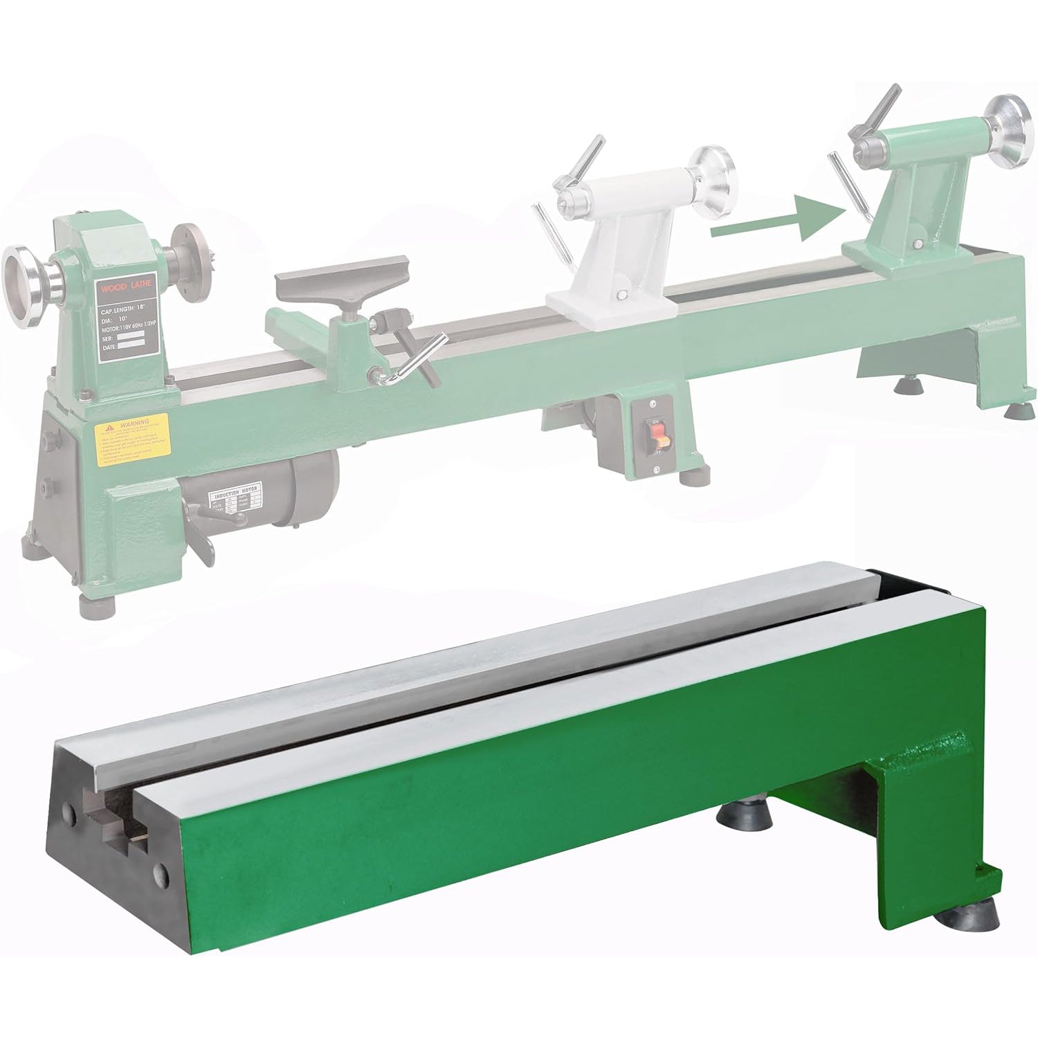 Extension Bed for Woodturning Lathe Compatible with Harbor Freight Ce bmwoodturning