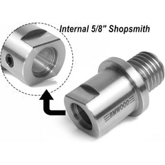 5/8" Shopsmith Female to 1" x 8TPI Male Thread Adaptor, Woodworking Lathe Headstock Spindle Adaptor with Two Nylon Washers. 5/8" Shopsmith Female to 1" x 8TPI Male Thread Adaptor, Woodworking Lathe Headstock Spindle Adaptor with Two Nylon Washers.