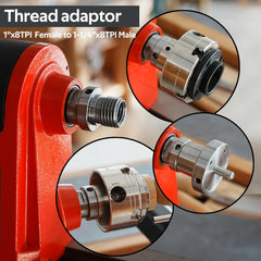 NCK-3.75ZN/S2 Wood Lathe Chuck 3-3/4" Self Centering Chuck Set,1-1/4”x 8TPI Thread with Dovetail Jaws, 5"Flat, Pin Jaw, Step Jaw, Wide Jaw, Thread Adaptor to 1"x8tpi, Wood screw, Nylon Washers in Aluminum Case. NCK-3.75ZN/S2 Wood Lathe Chuck 3-3/4" Self Centering Chuck Set,1-1/4”x 8TPI Thread with Dovetail Jaws, 5"Flat, Pin Jaw, Step Jaw, Wide Jaw, Thread Adaptor to 1"x8tpi, Wood screw, Nylon Washers in Aluminum Case.
