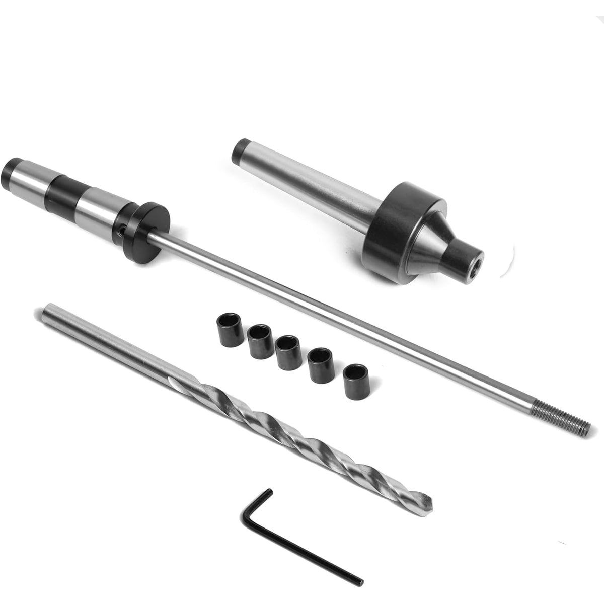 PM-002/MT1 Stiftdorn-Set mit 5-teiliger Buchse, 7-mm-Bohrer und Dornschoner, MT1 zum Drechseln. 