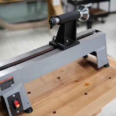 Extension Bed for Woodturning Lathe, Compatible with Harbor Freight Central Machinery 58358 10"X18" Wood lathe in grey color.